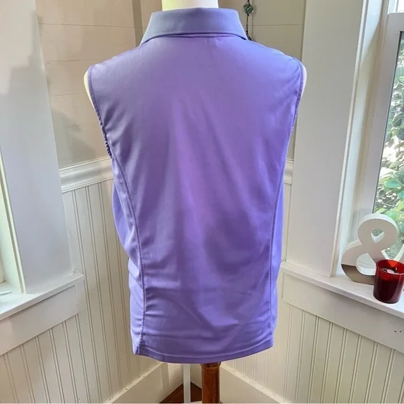 Monterey Club Womens Sleeveless Polo Shirt Purple Dry Swing Moisture Wicking L - Picture 3 of 13